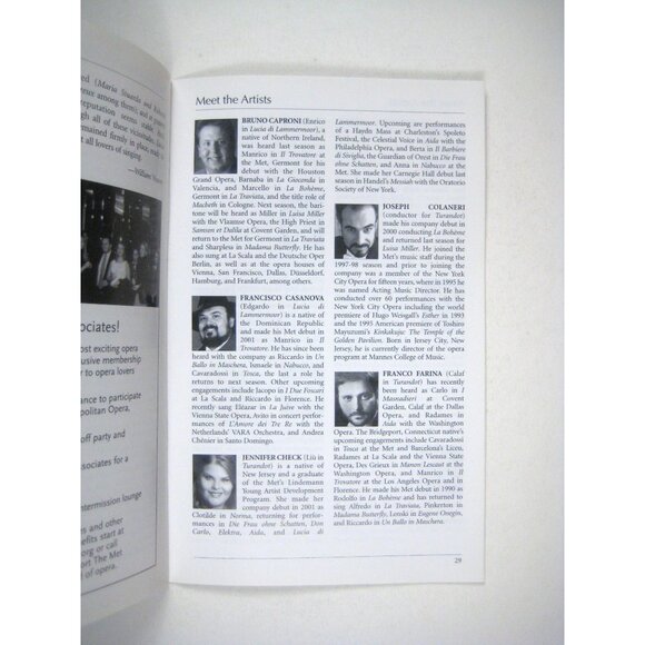Metropolitan Opera Playbill 2003 Turandot Lucia Di Lammermoor Edoardo Muller - Picture 4 of 5